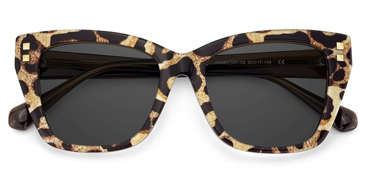 Tessia Square Brown Leopard Sunglasses