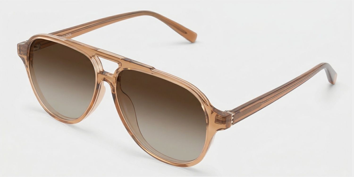 Drew Tr90 Clear Brown Aviator Frame Sunglasses | ZEELOOL2