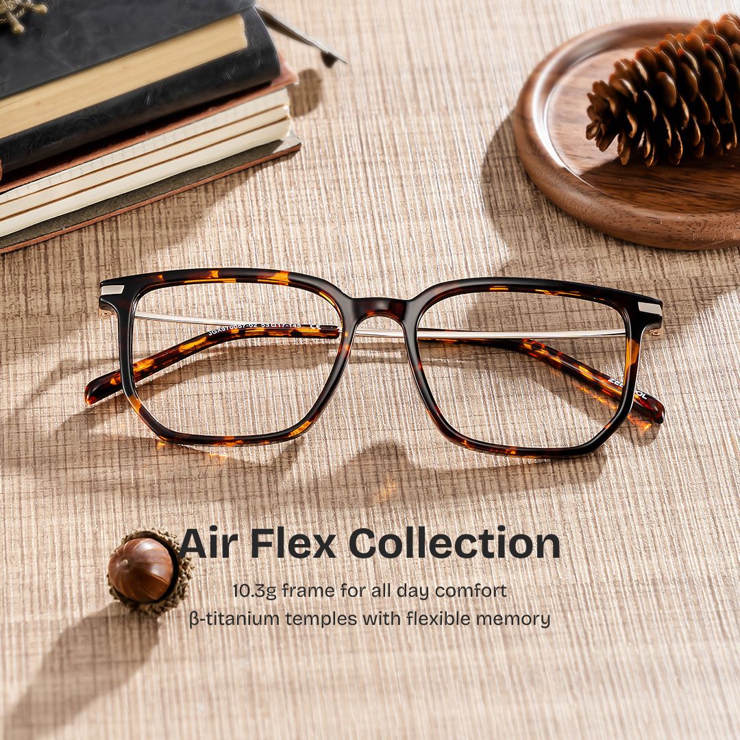 Michelle Rectangle Tortoise Eyeglasses in Lightweight Frame | ZEELOOL0