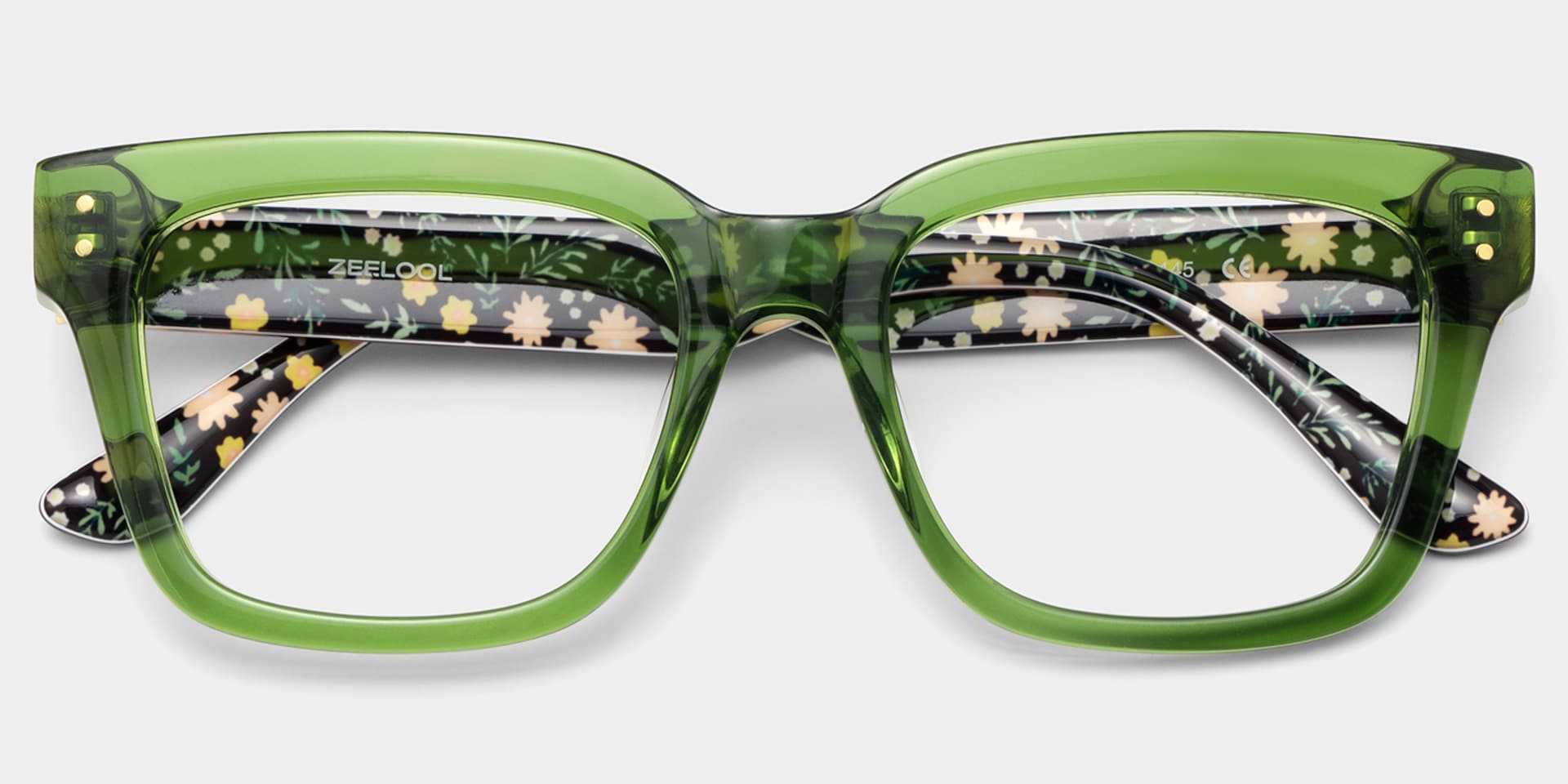 Zinnia Green Frame Glasses with Rectangle Frame Online | ZEELOOL5