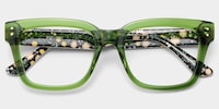 Zinnia Rectangle Green Glasses2