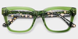 Zinnia Rectangle Green Glasses5