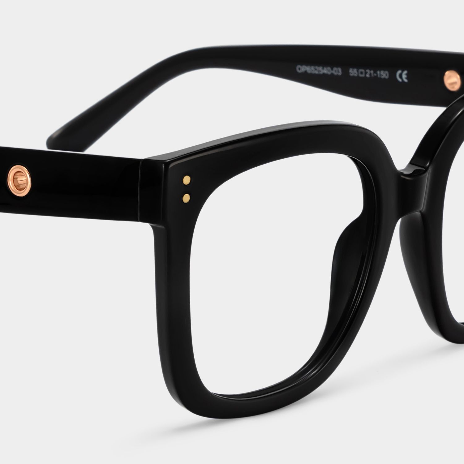 Ebony Square Black Glasses and Eyeglasses