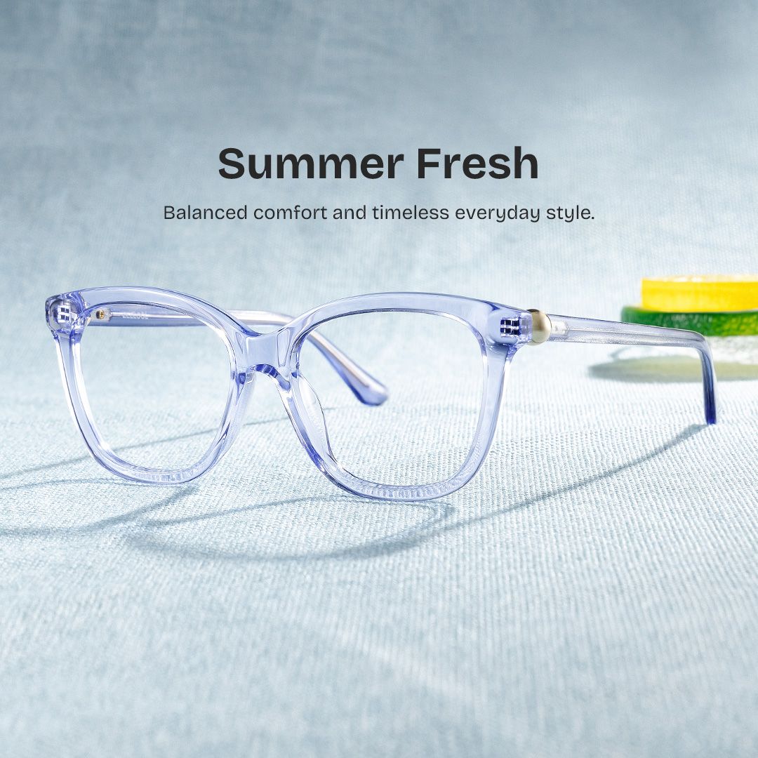 Isabella Clear Blue Square Eyeglass Frames for Sale | ZEE...0