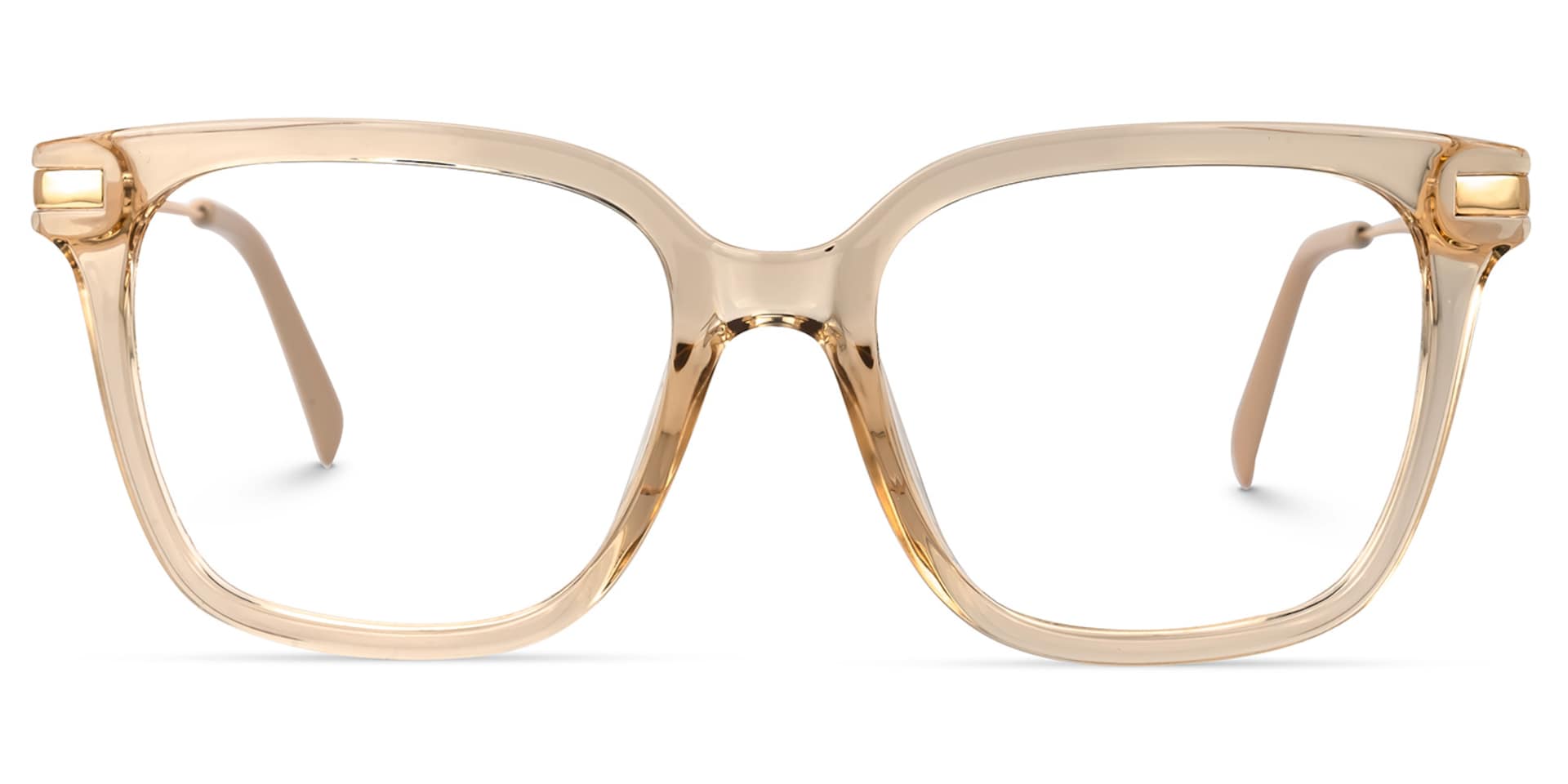 Jacqui Square Champagne Eyeglasses and Crystal Frame0