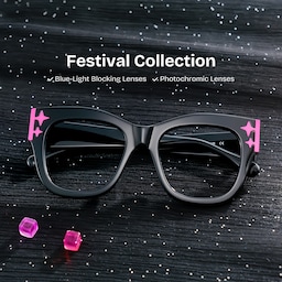 Minfia Square Black Glasses0