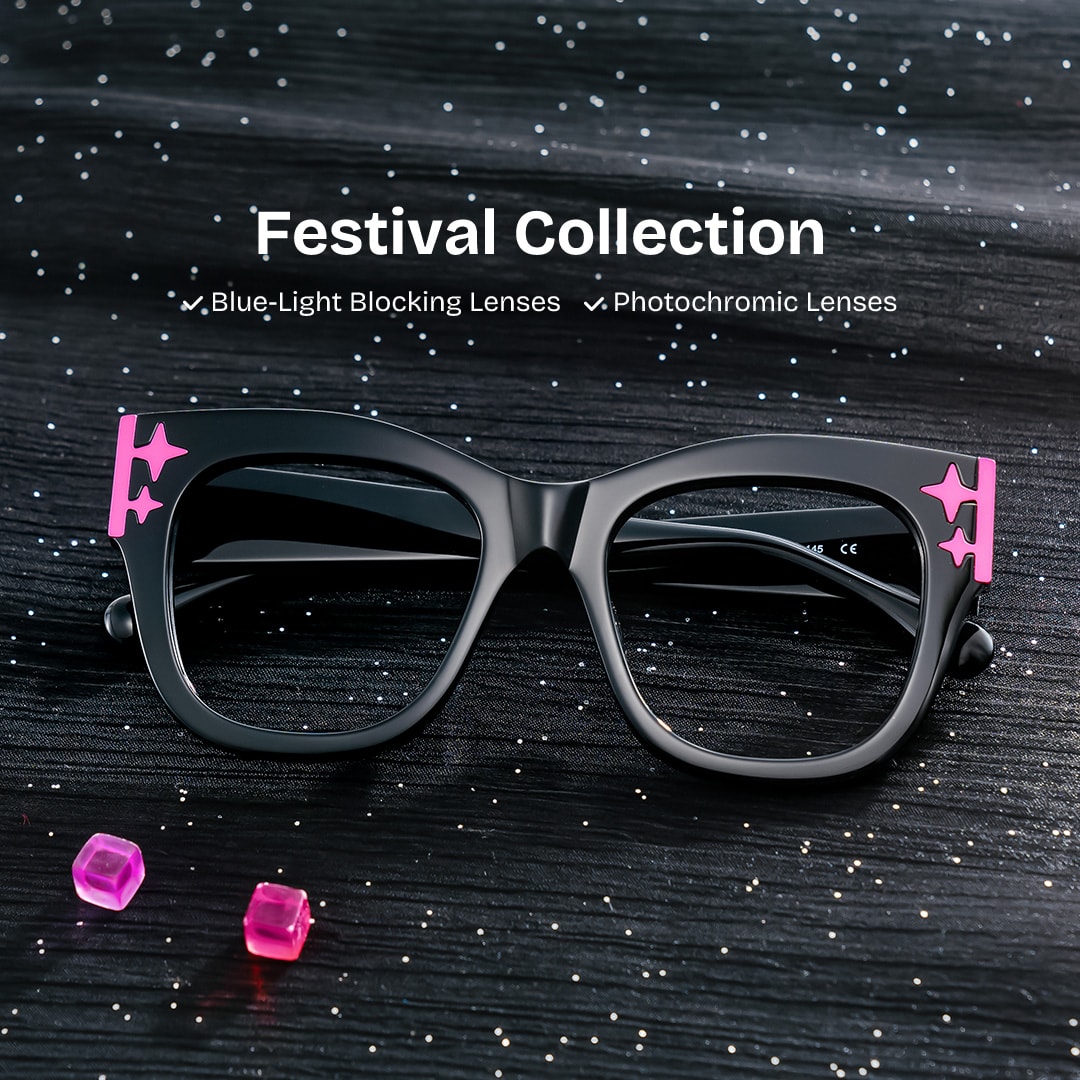 Minfia Square Black Glasses