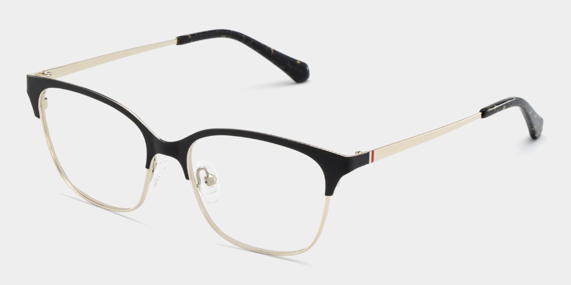 Vera Black Gold Frame Glasses with Browline Frame Online | ZEELOOL3