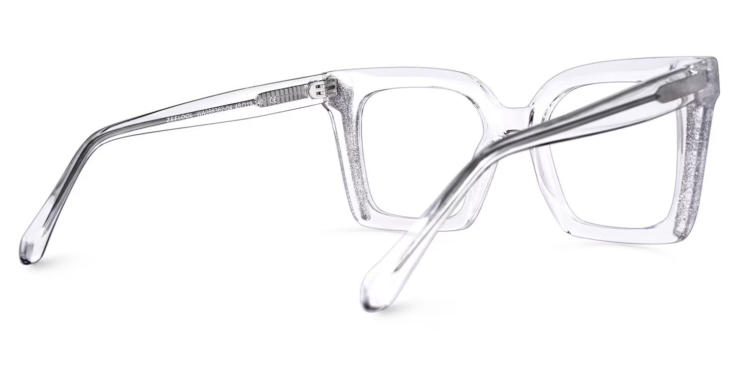 Khadra Square Clear Glasses | Zeelool Glasses3