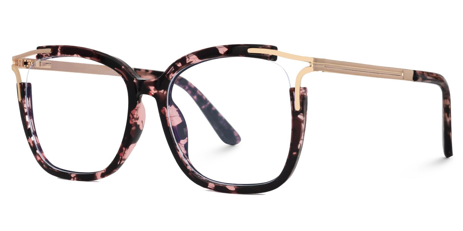 Sidibe Square Tortoise Spring Hinges Frame Glasses | ZEELOOL1