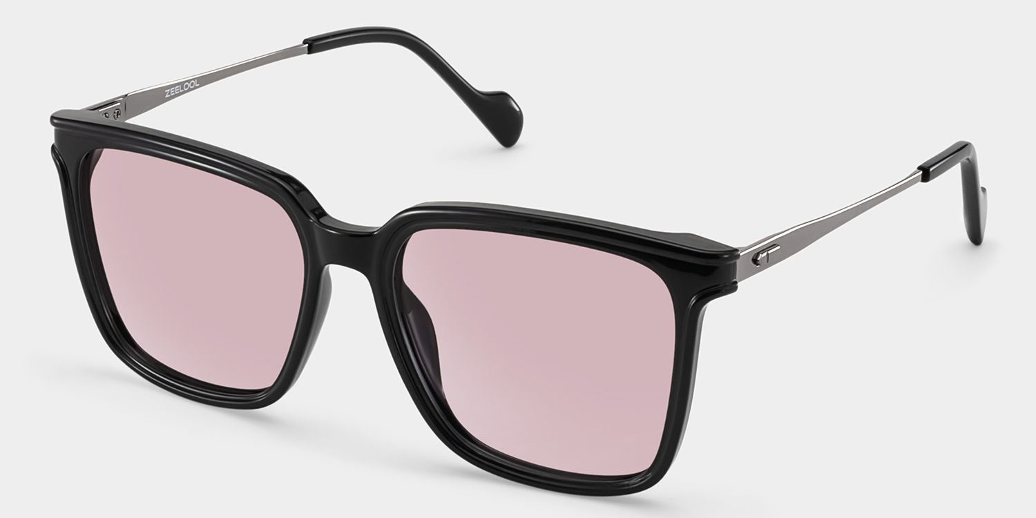Zeyna Black Square Polarized Sunglasses for Driving | ZEELOOL2