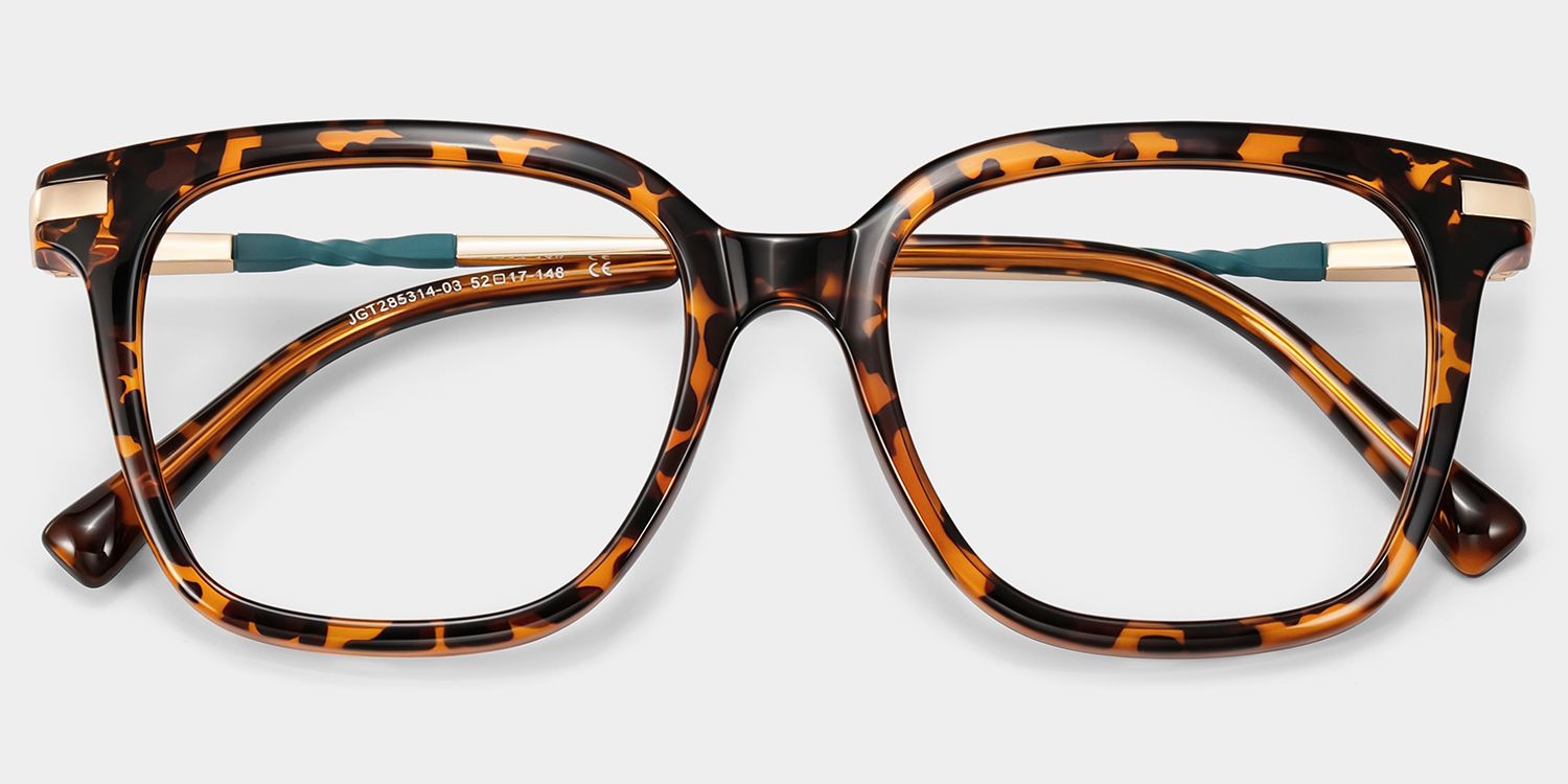ユッキー Jacqui Square Tortoise Frame Glasses | ZEELOOL