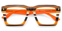 Kenish Square Orange Brown Glasses2