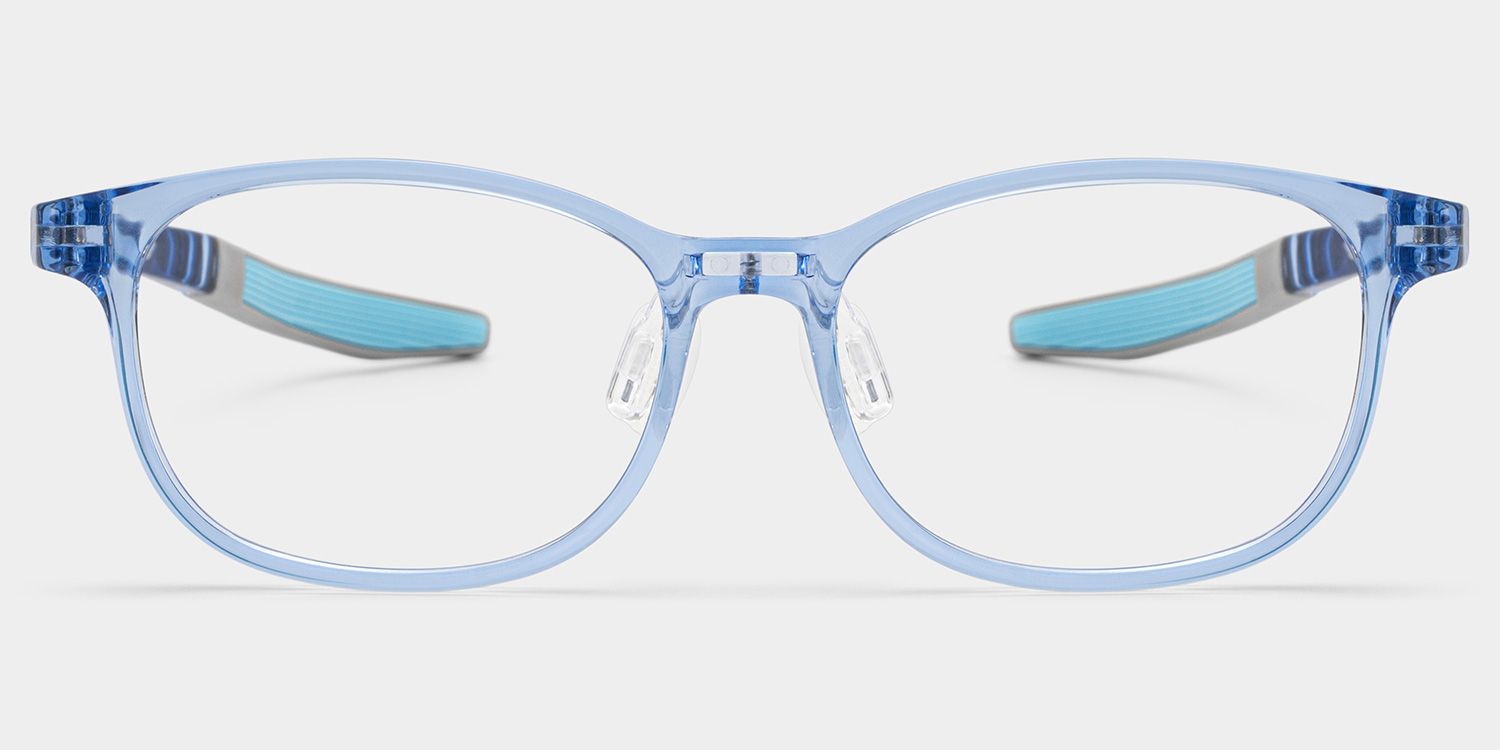 Cody Rectangle Clear Blue Glasses0