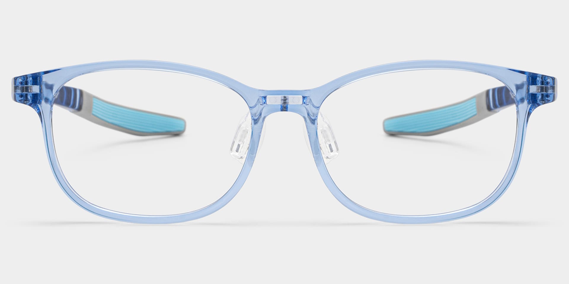 Cody Rectangle Clear Blue Glasses0