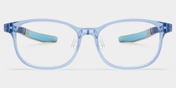 Cody Rectangle Clear Blue Glasses0