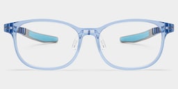Cody Rectangle Clear Blue Glasses0