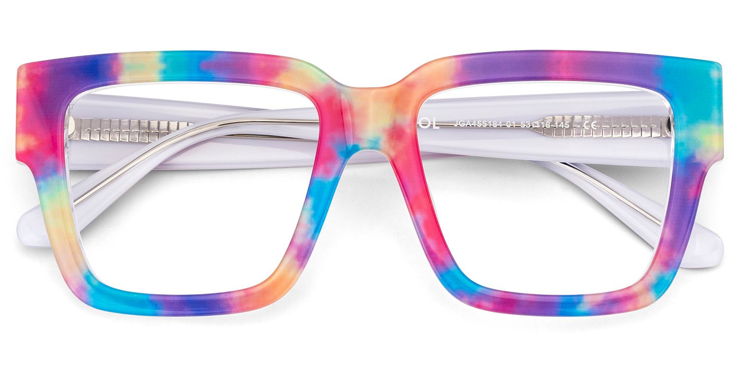 Pop  Acetate Colorful Frame Glasses with Square Shape | Zeelool2