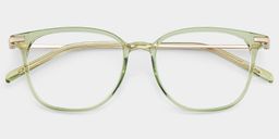 Florence Rectangle Green Glasses2