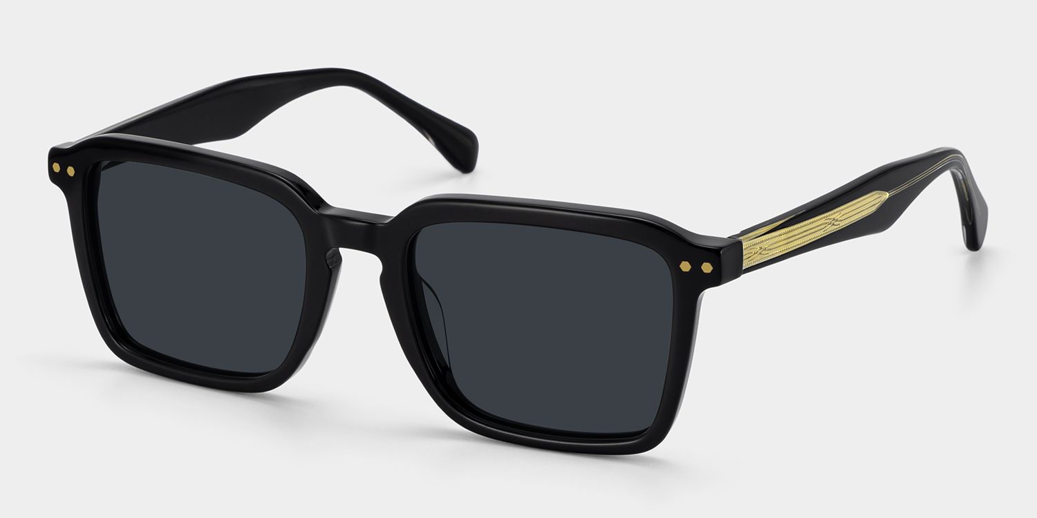 Vickerie Black Rectangle Polarized Sunglasses for Driving | ZEELOOL2
