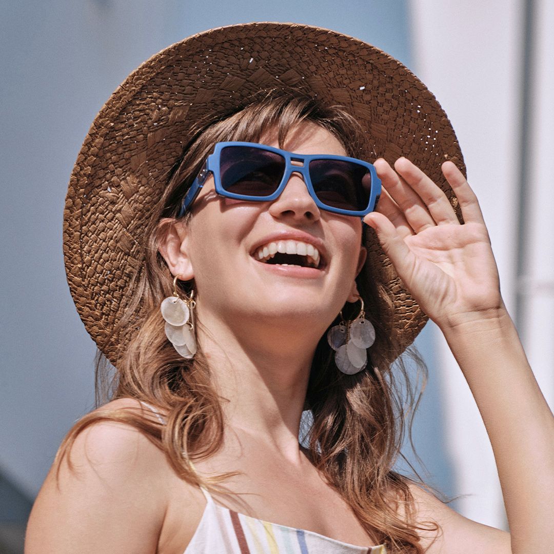 Nora Aviator Style Blue Frame Sunglasses | ZEELOOL