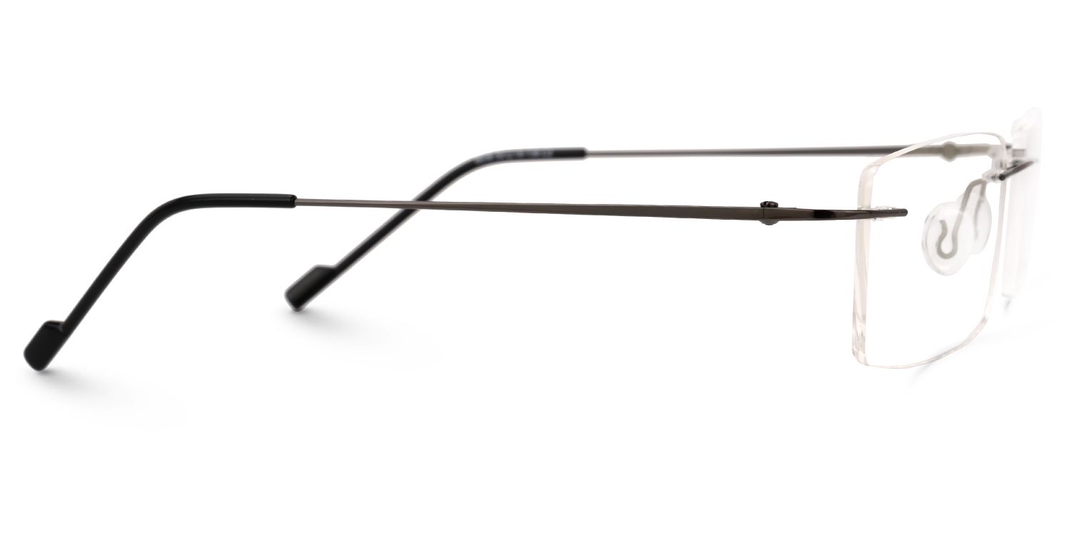 Rogers Rectangle Black Frameless Glasses for Men | ZEELOOL2