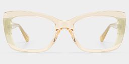 Leona Rectangle Gold Glasses1