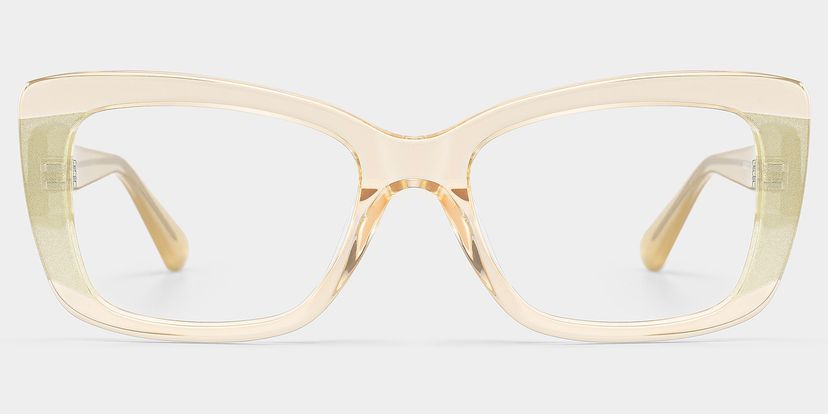 Leona Rectangle Gold Glasses