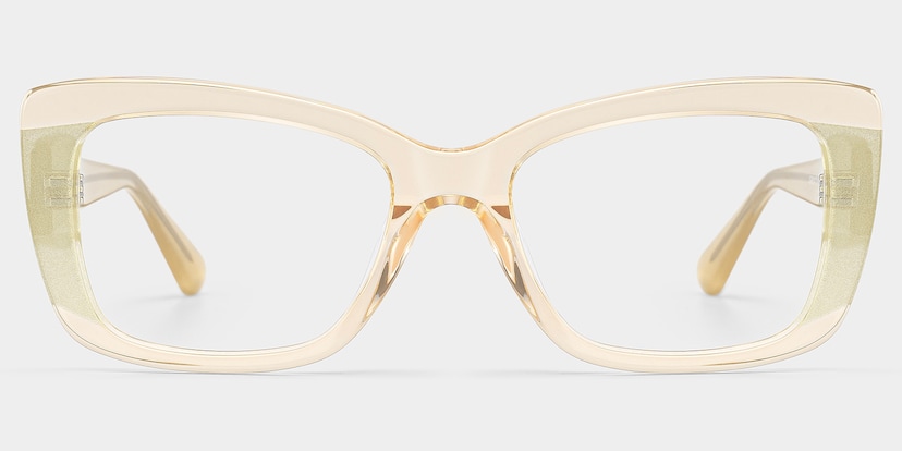 Leona Rectangle Gold Glasses
