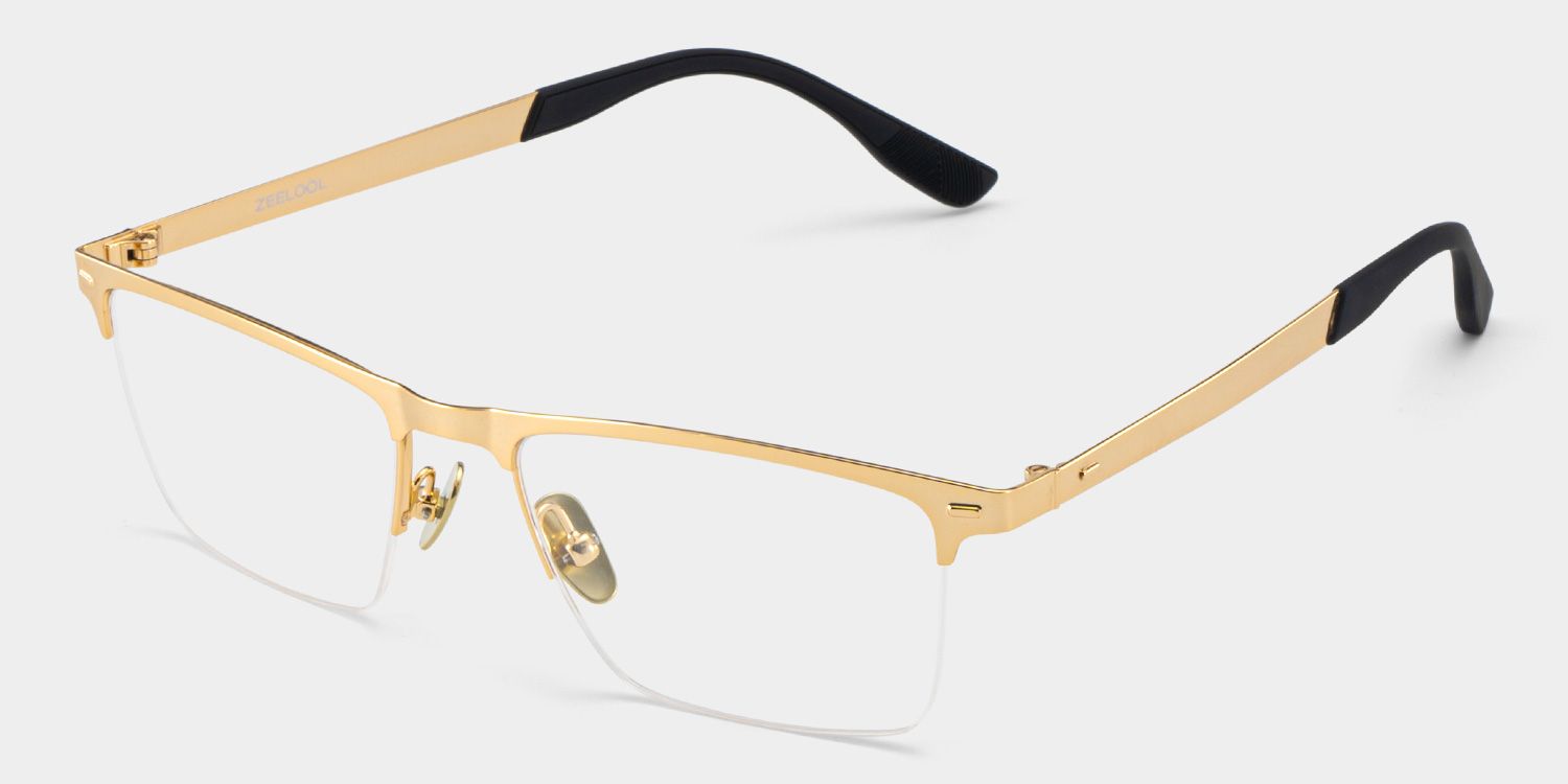 Browline Gold Eyeglasses- Brock Titanium Frame Glasses5