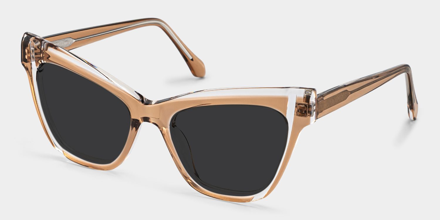 Saucie Light Brown Cat eye Frame Sunglasses | Zeelool2