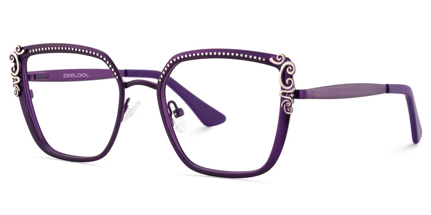 Women's Purple Glasses Frames in Square Shape3