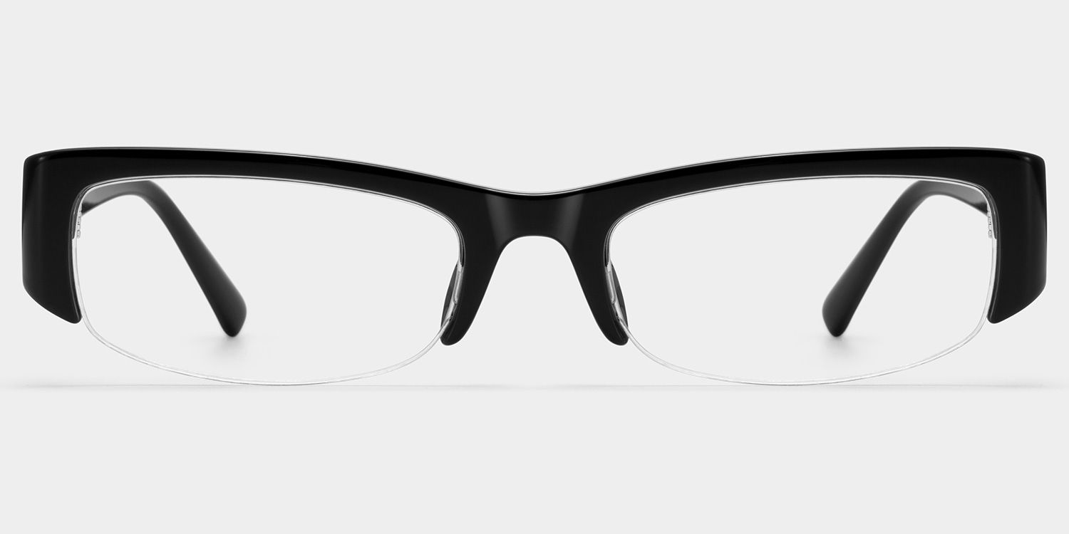 Trevor Black Half Frame Rectangle Glasses For Ladies | ZEELOOL0
