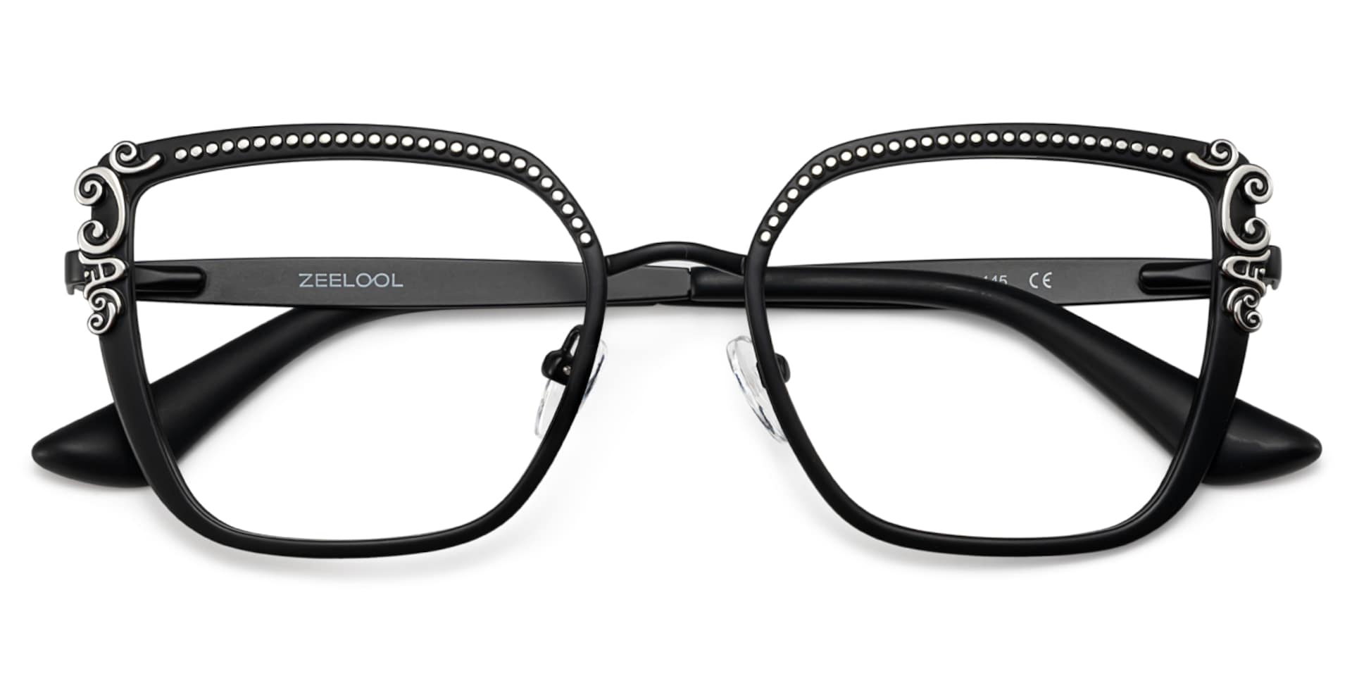 Women's Black Frame Glasses in Square Shape2