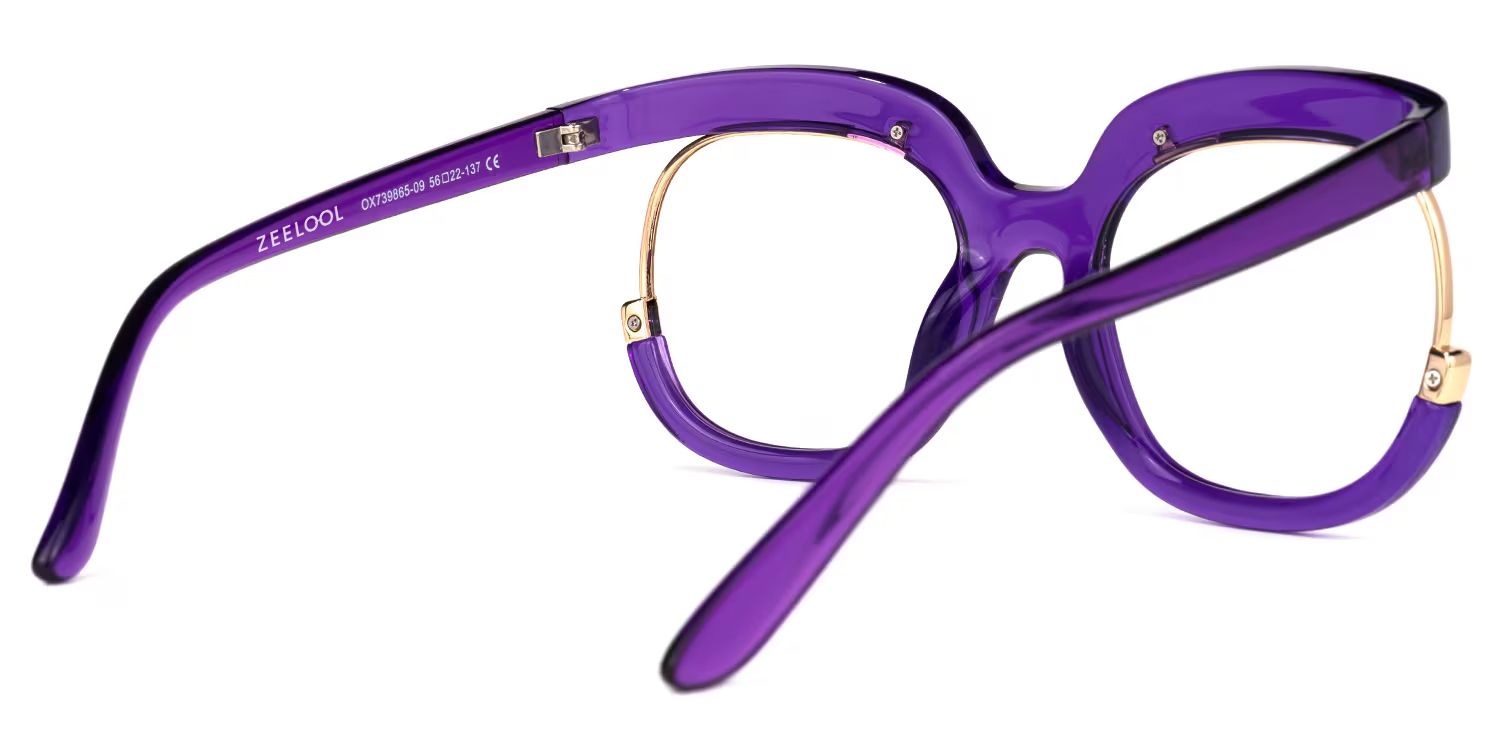 Darice Round Purple Glasses | Zeelool Glasses3