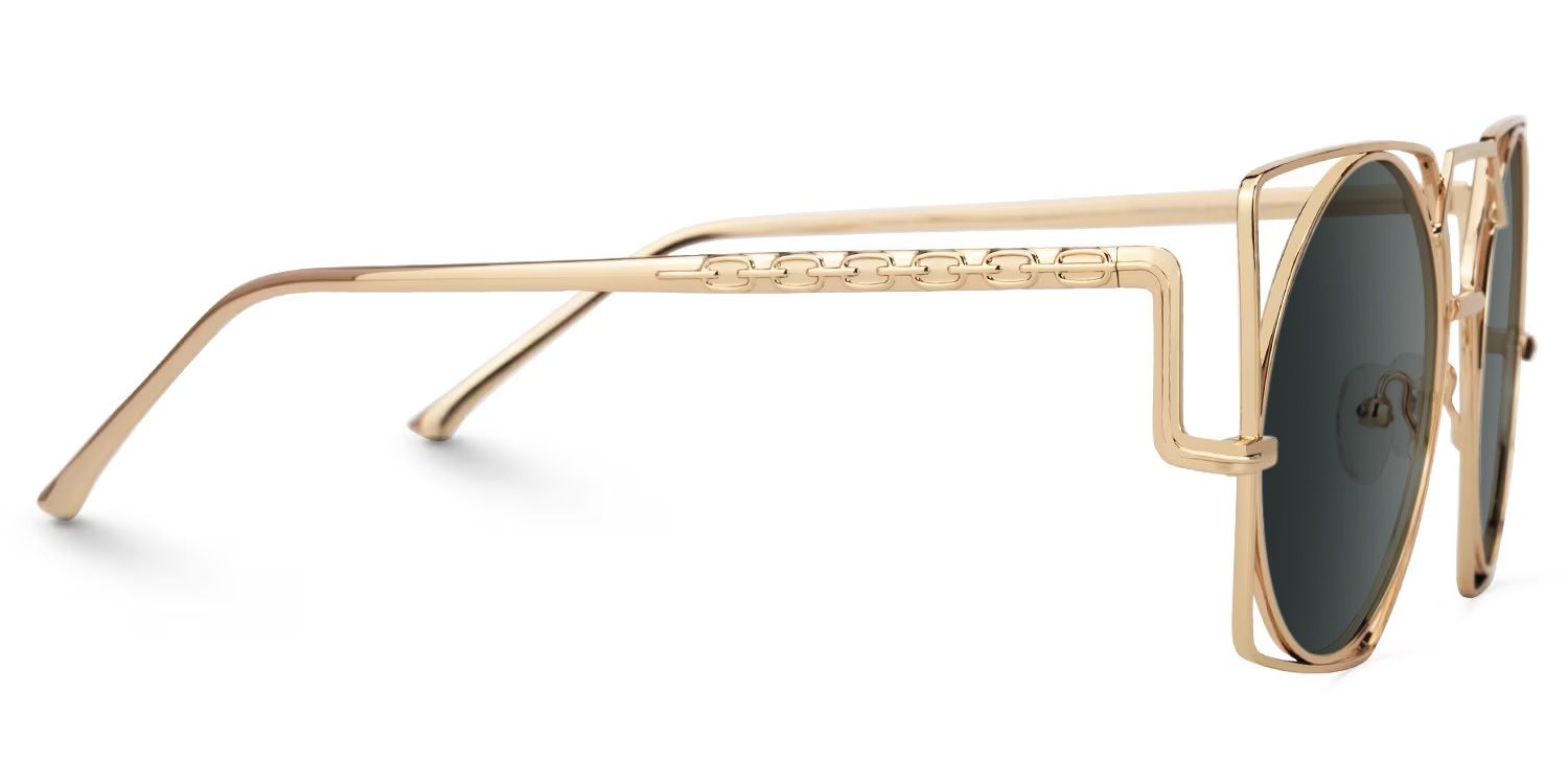 Ybarra Geometric Gold Sunglasses | Zeelool Glasses2