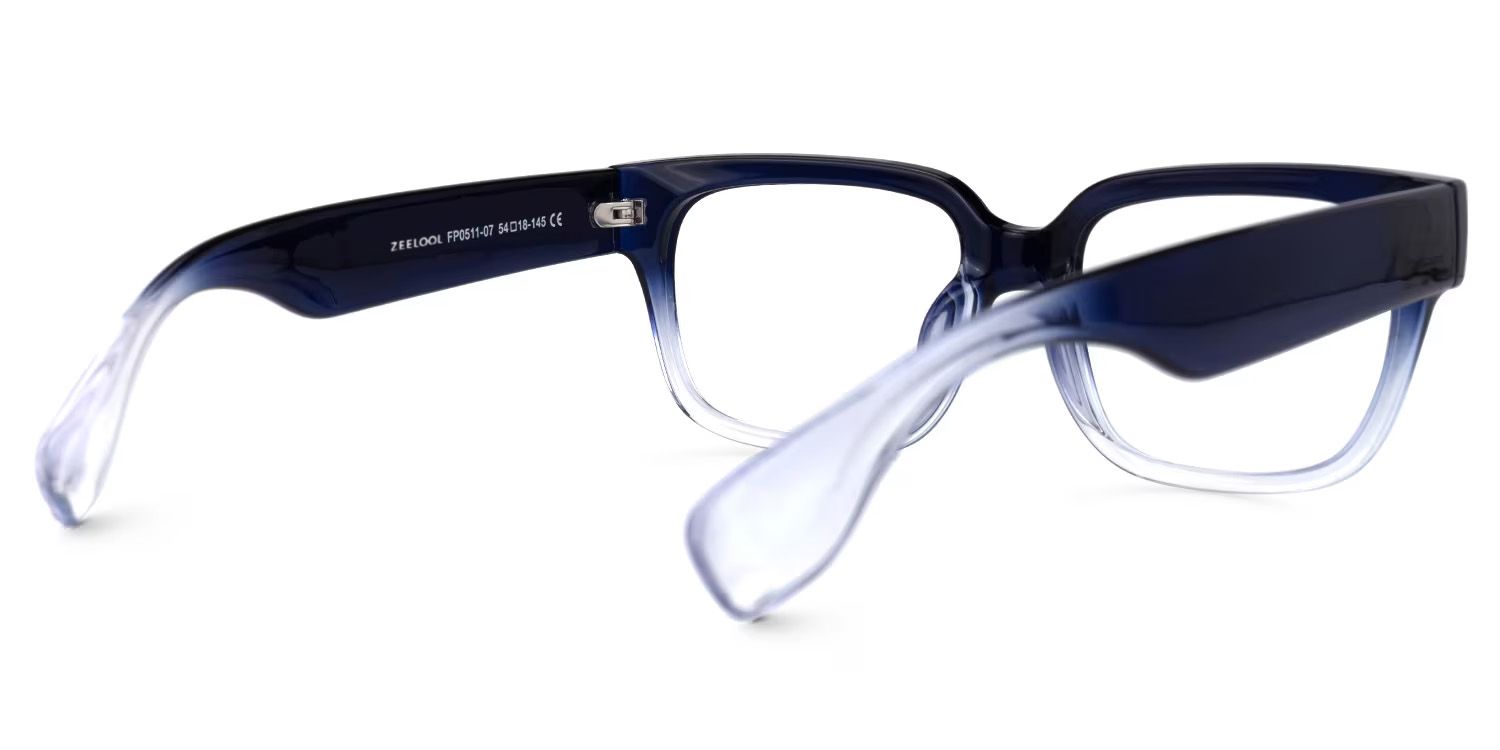 Colin Rectangle Dark-Blue Glasses | Zeelool Glasses3