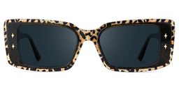 Gleam Rectangle Leopard Sunglasses0