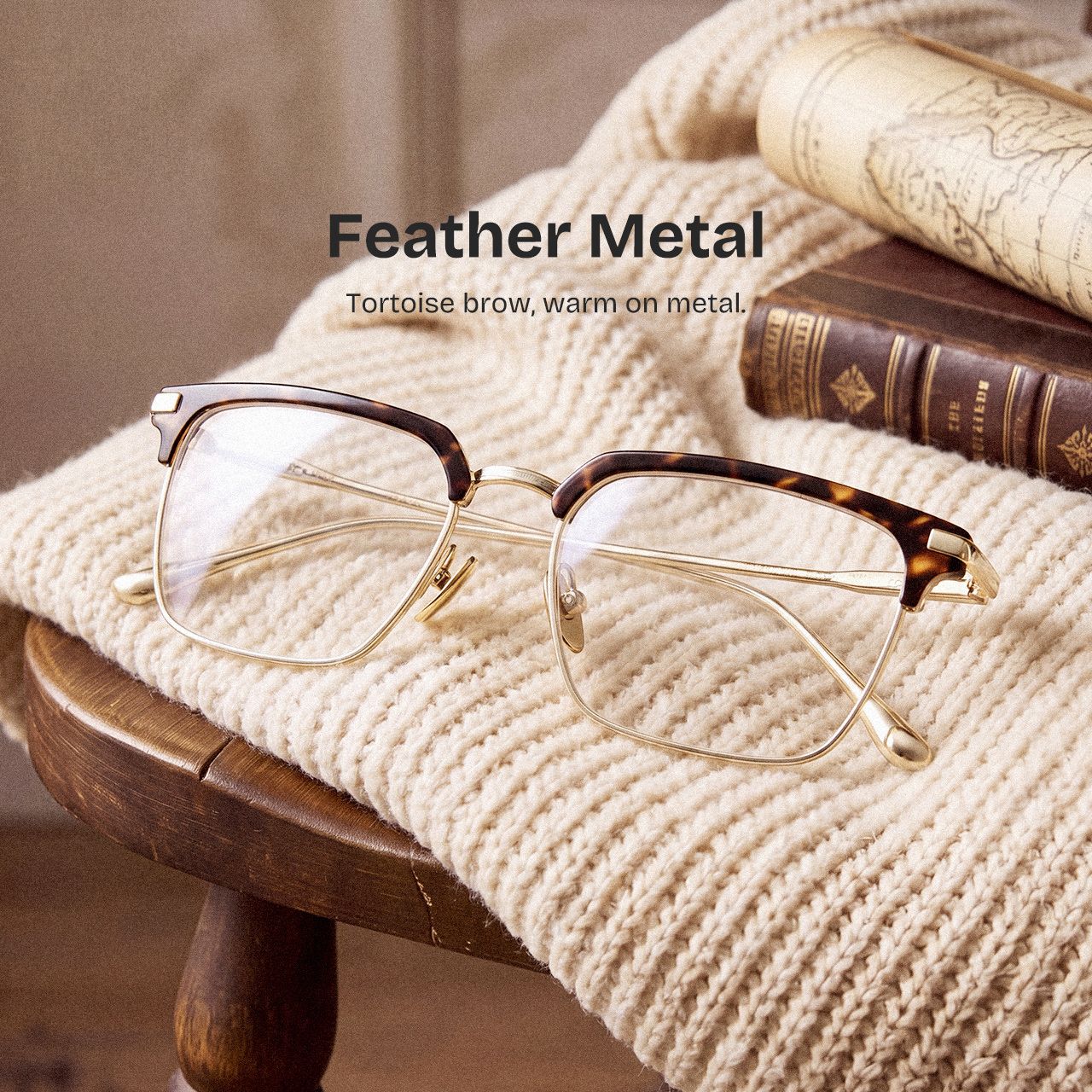 Addison Tortoise Browline Frame Glasses for Men | ZEELOOL0