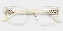 Miranda Clear Yellow Cat eye Glasses1