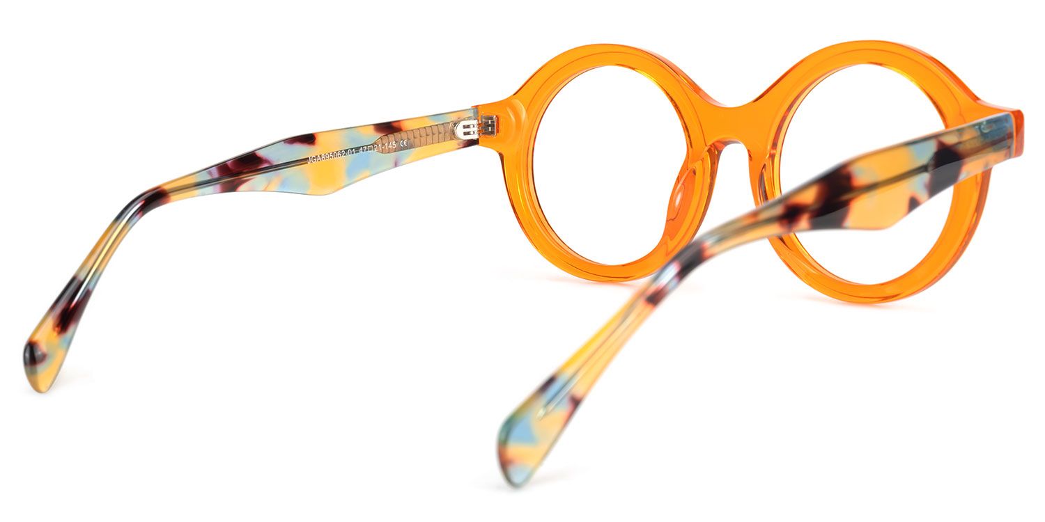 Round Henson Orange Glasses deals -Zeelool Glasses3