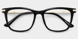 Selena Rectangle Black Glasses2