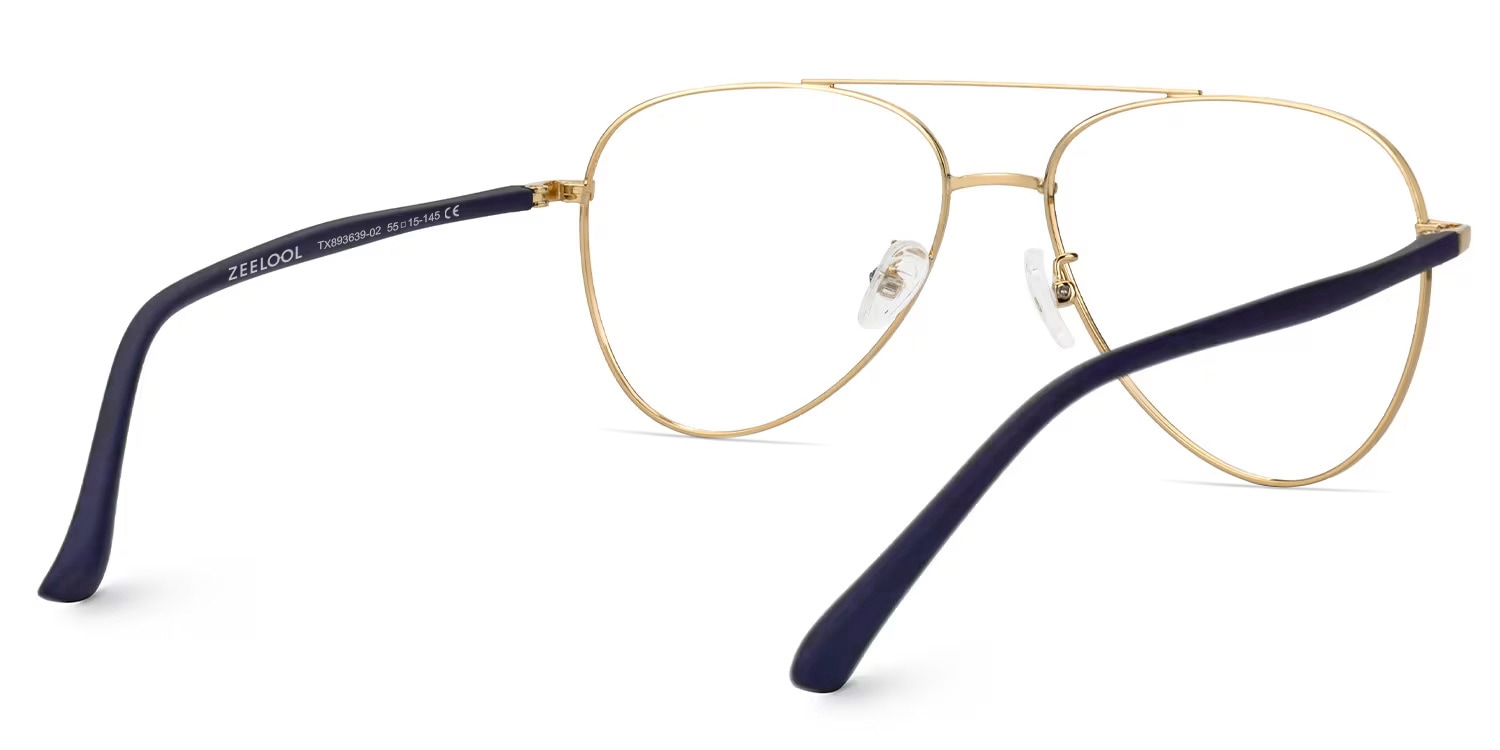 Paige Aviator Blue-Gold Glasses6