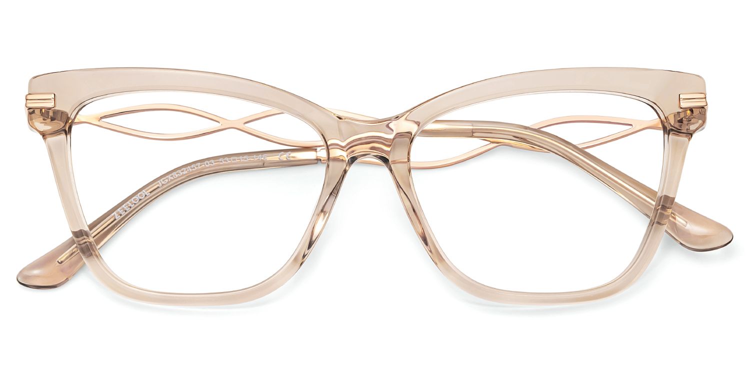 Mason Eyeglasses in Cat Eye Beige Frame | Zeelool3