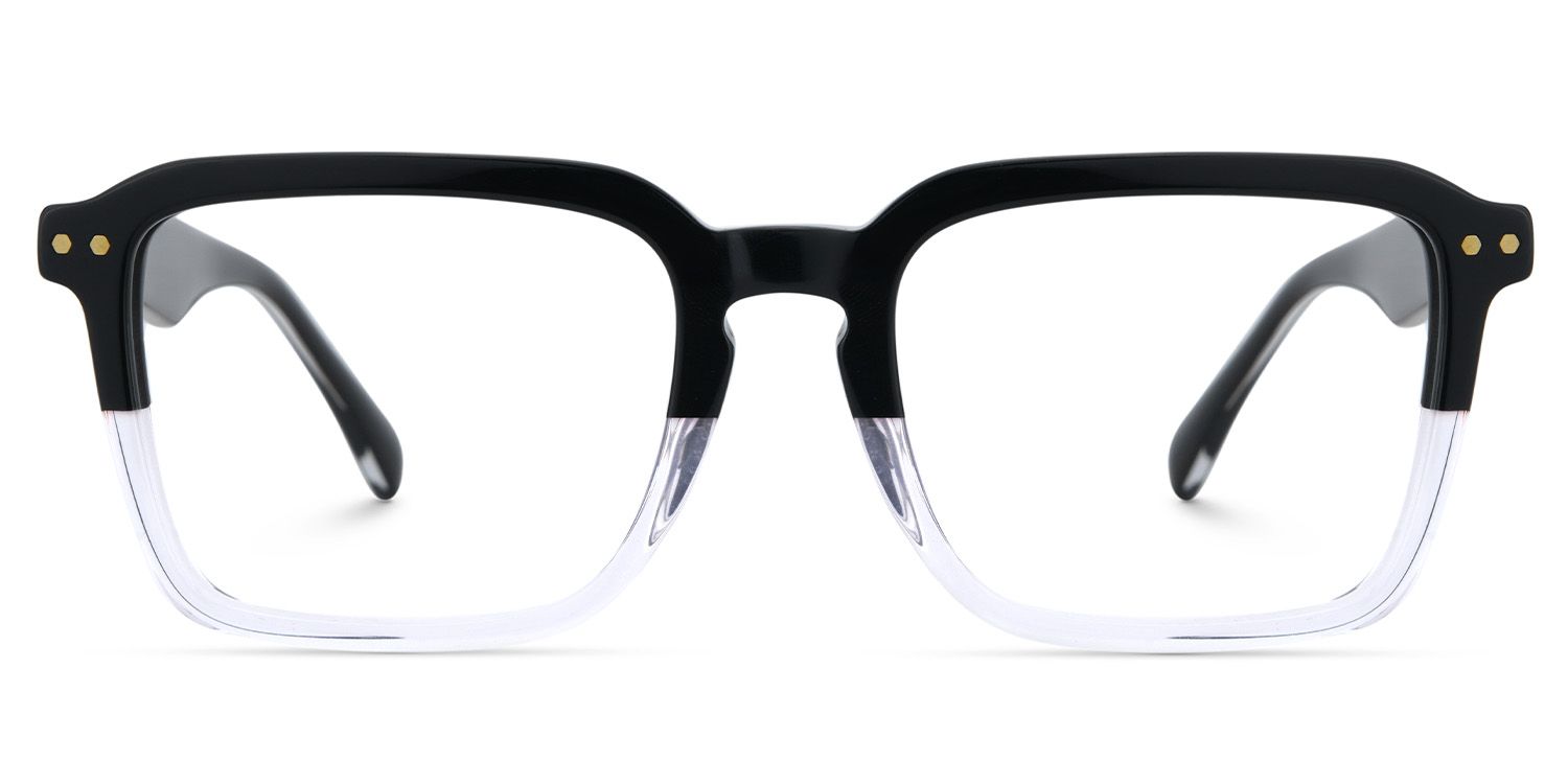 Vickerie Thin Black Clear Glasses in Square Design | Zeelool1
