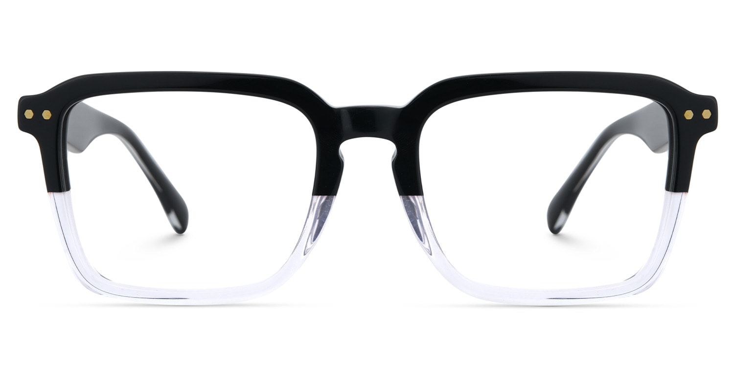 Vickerie Rectangle Black Crystal Glasses