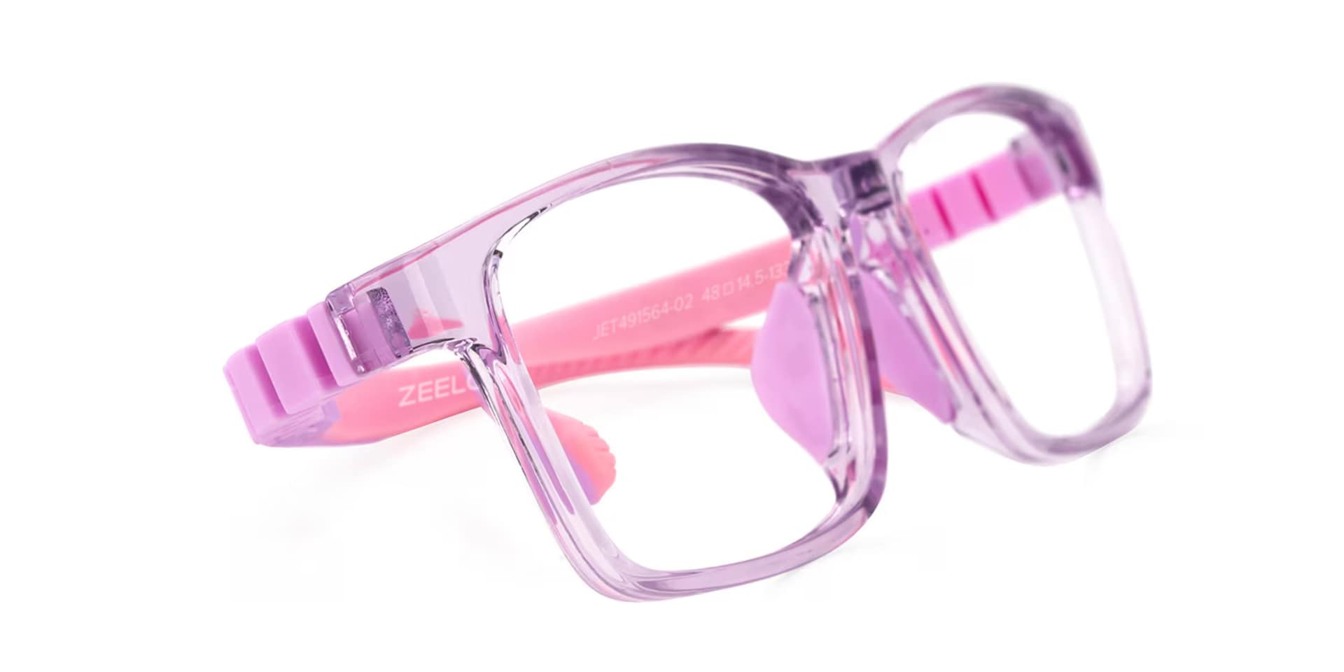 Arddin Rectangle Purple Frame Eyeglasses for Tweens3