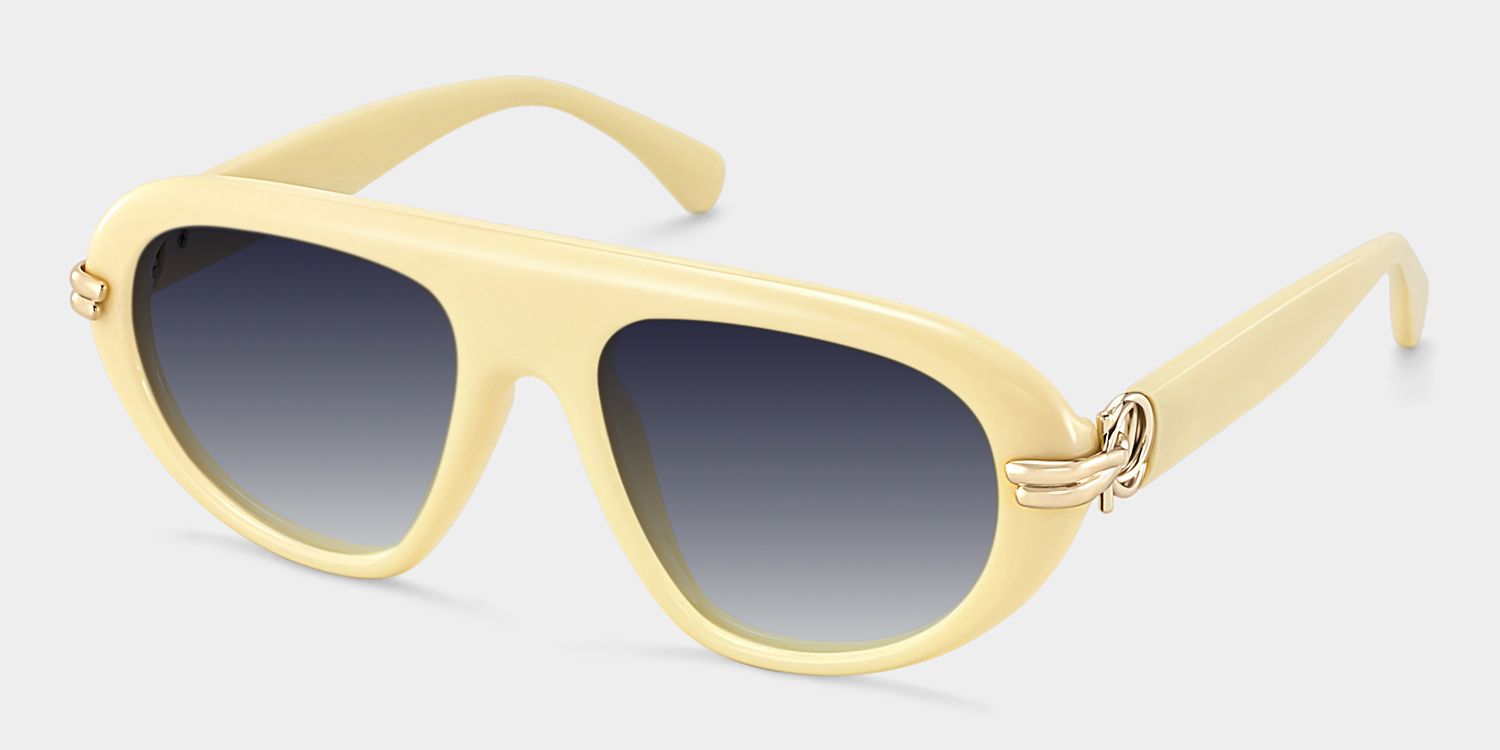 Aveline White Thin Aviator Full-Rim Glasses for Women | ZEELOOL2