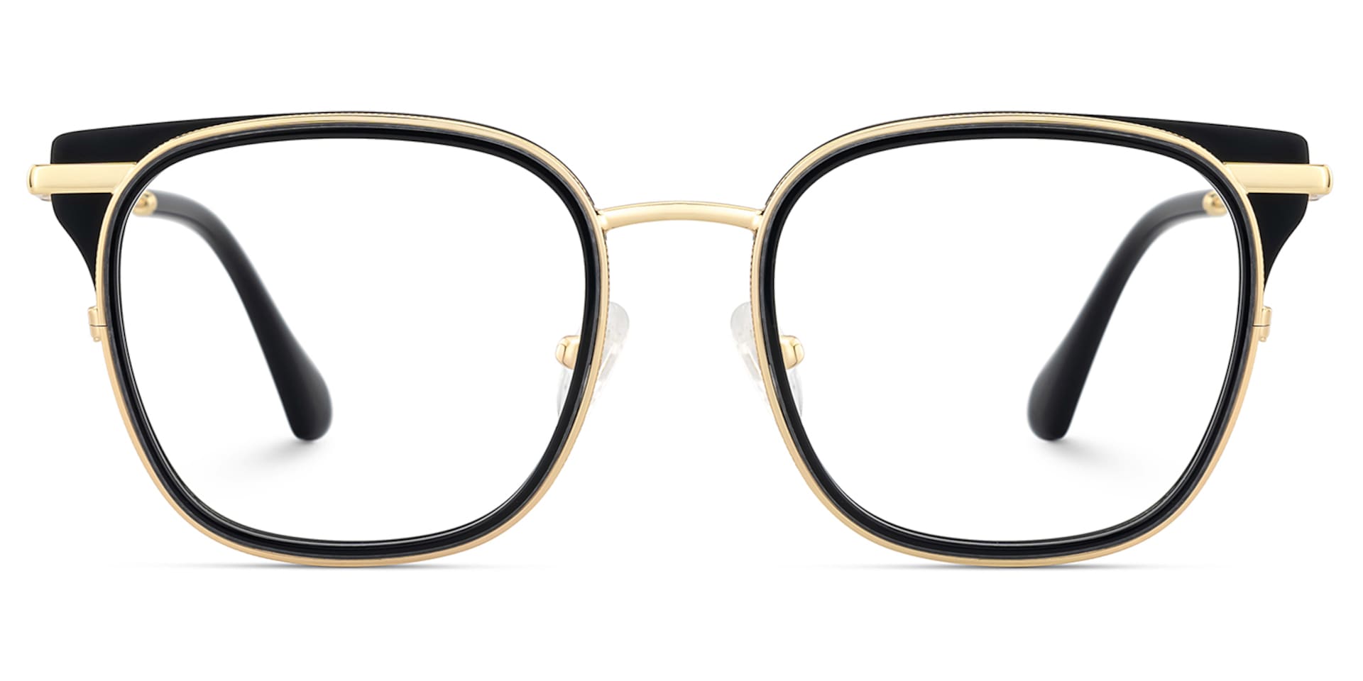 Cameron Eyeglasses in Square Black-gold Frame | Zeelool1