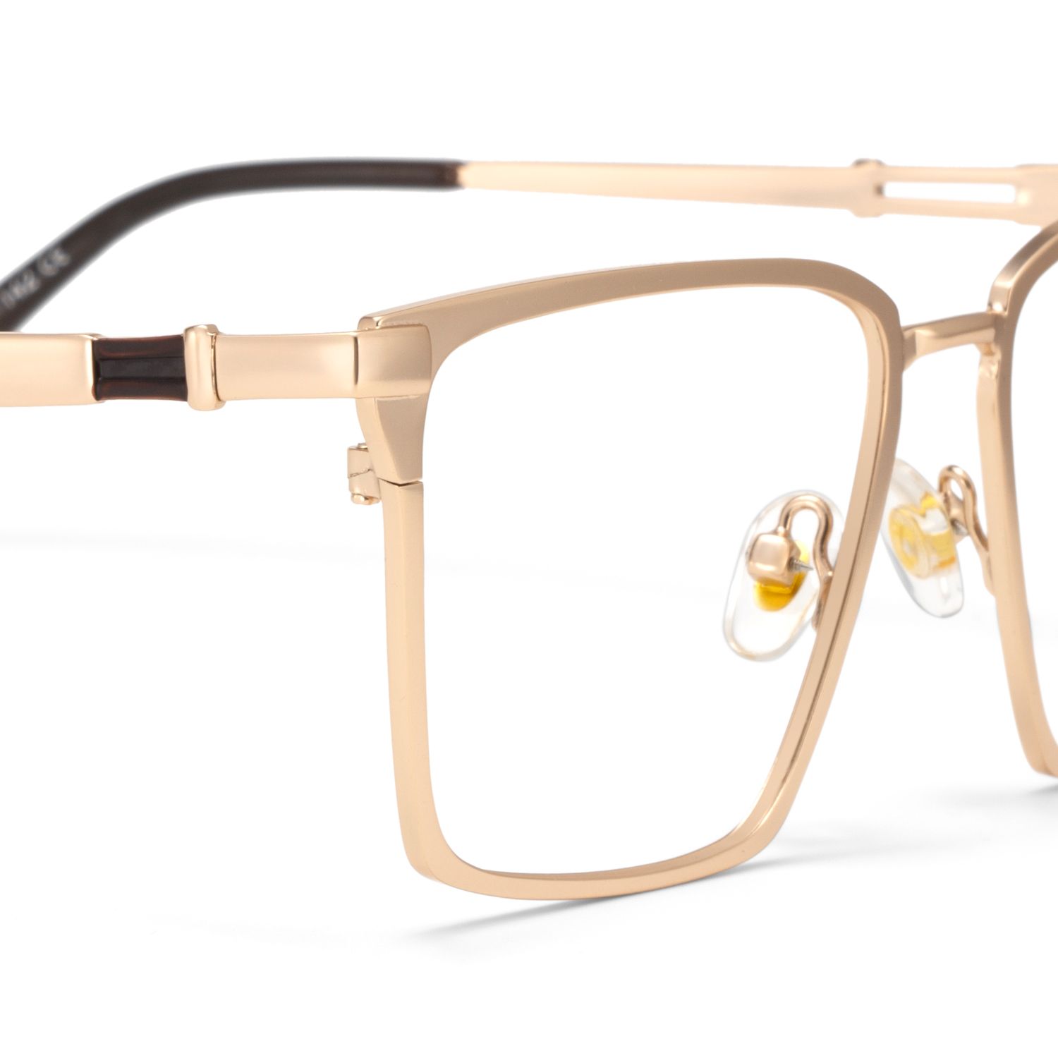 Finn Eyeglasses in Rectangle Gold Frame | Zeelool5